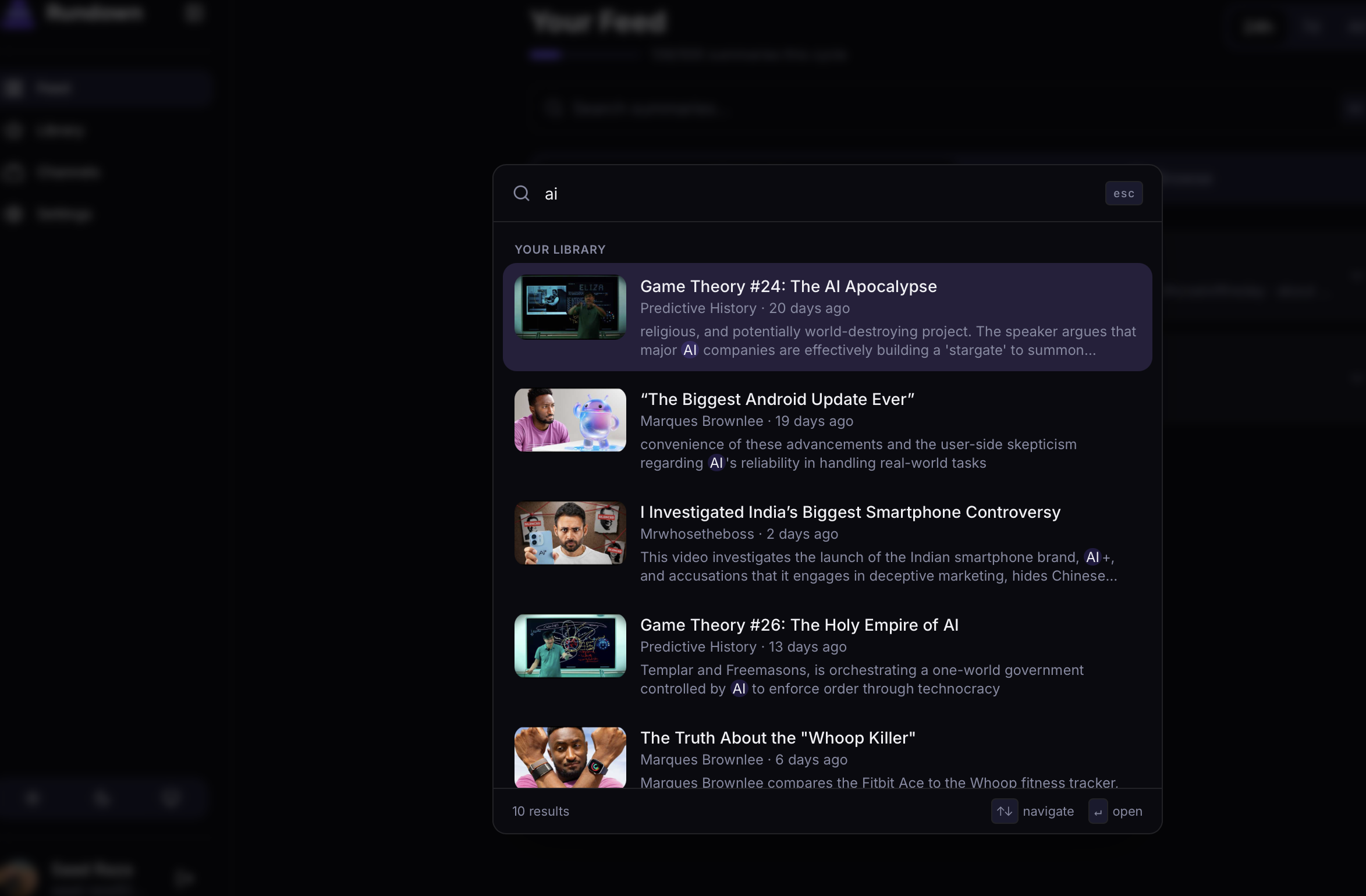 Search across Rundown